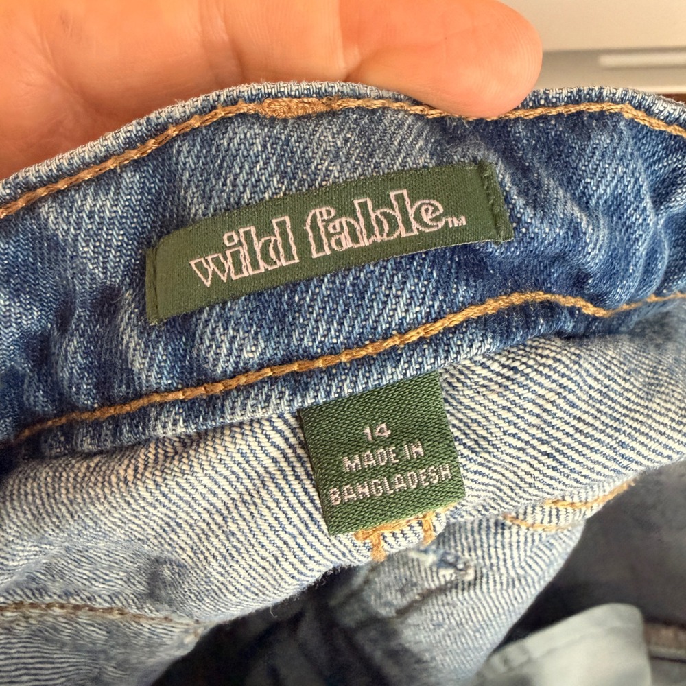 Wild Fable Mid-Rise Barrel Jean Blue 14 Casual Denim Streetwear Everyday - Picture 3 of 8